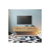 Mueble TV para Pared Color Roble 140x31.5x29.5 cm - 2 Puertas Estilo Moderno.