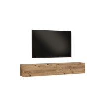 Mueble de TV de Pared moderno Color Roble con 2 Cajones - 180x31.6x29.6 cm.