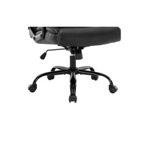 Silla de Oficina Tipo Director en Piel Sintética Negra - 118/110x72x64 cm, Elegancia y Confort