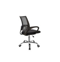 Silla de Oficina Ergonómica de Malla de Tela Negra con Reposabrazos - 56x47x85-95 cm, Confort y Estilo