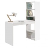 Mesa Escritorio con Estanteria Reversible, Medidas: 122 cm (Ancho) x 50 cm (Fondo) x 140 cm (Alto) Color Blanco